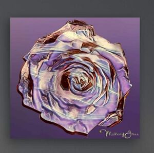 "Molten Crystal Rose", Original Artwork By MalloryJane, Signed 18" X 18" Framed